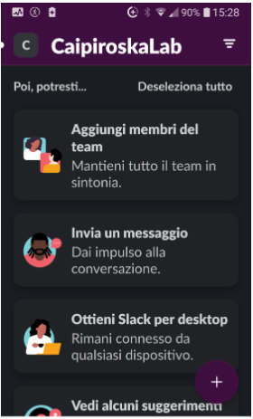 Microcopy di Slack. Permettono di conoscere a fondo l'app e sfruttare al meglio le sue funzionalità