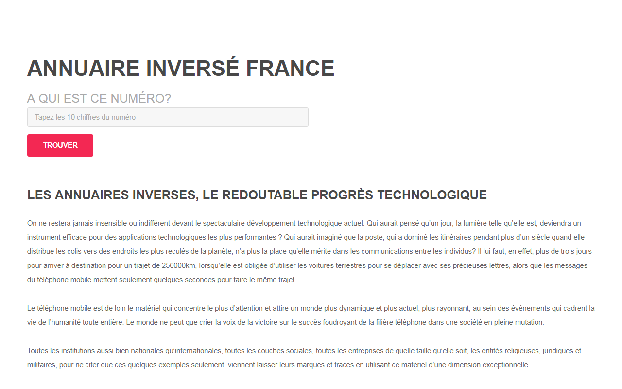 Annuaire inversé :A QUI EST CE NUMÉRO? Preview image 0