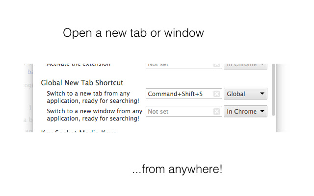 Global New Tab Shortcut chrome extension