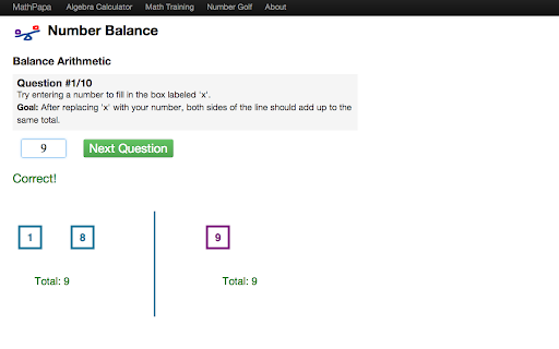 Number Balance Arithmetic 