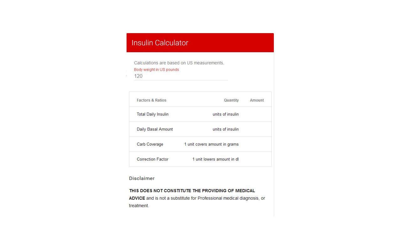 Insulin Calculator Preview image 0