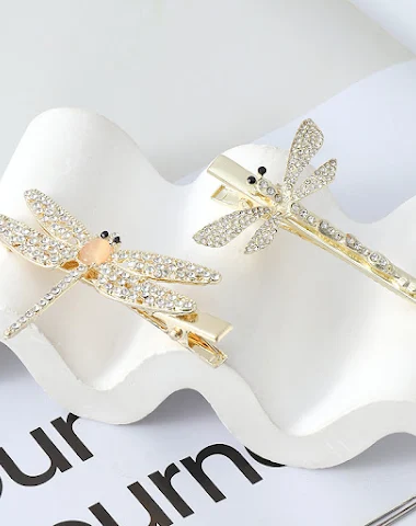 Horquillas de libélula con diamante - 0