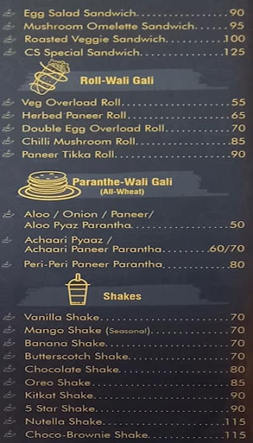 Chai Shots menu 
