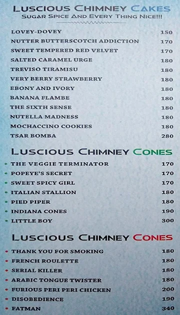 Chicago Chimney menu 