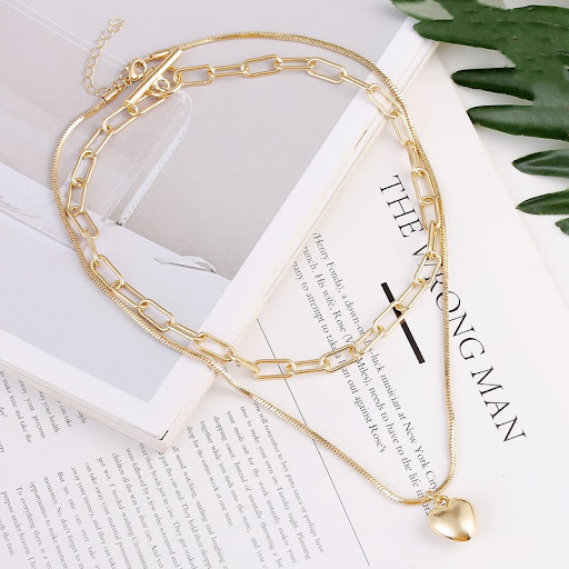 Title 5, Metal Double Pendant Exaggerated Personality Mo...