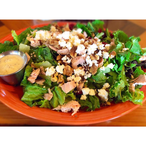 Cranberry, Walnut, Feta Salad w/ Smoked Turkey. Huuuge portions.