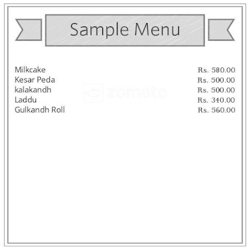 Krishna Bakery And Sweets menu 