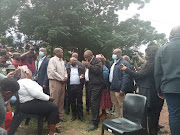 President Cyril Ramaphosa speaks to family members who lost their home during the devastating rains on Monday