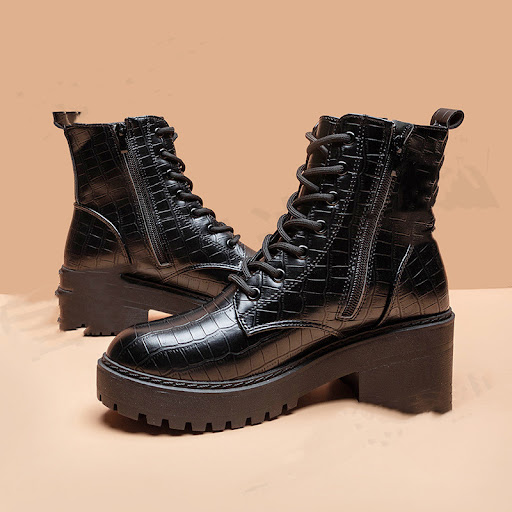 Title 3, Martin Boots Thick Heel Womens Shoes Comfortab...