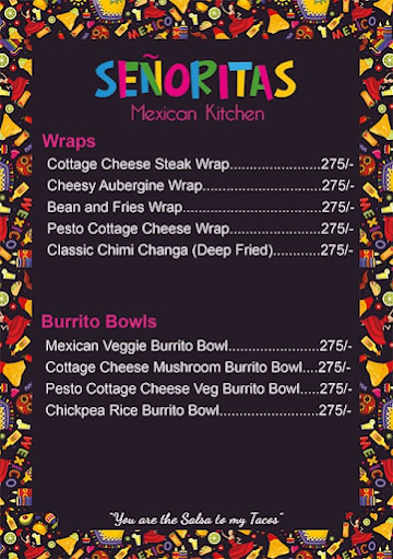 Senoritas Mexican Kitchen menu 