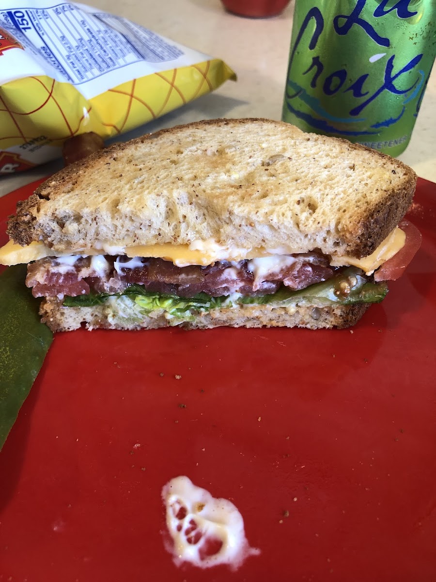 BLT with cheese on GF bread