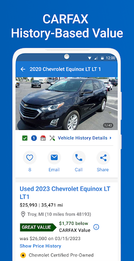 Screenshot CARFAX - Shop New & Used Cars