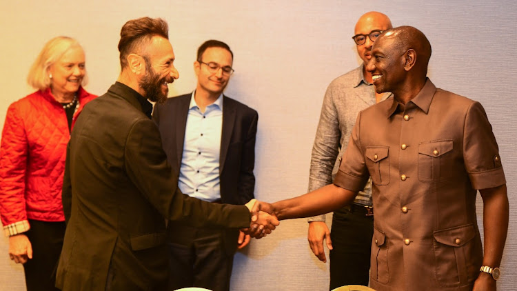 President Willian Ruto meets with the President of Invention Studio Nicholas Weinstock on September 16, 2023