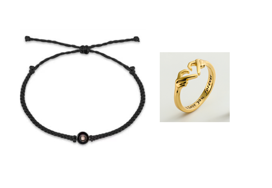 Pulseira personalizada com projeção de fotos 100 idiomas Eu te amo Pulseiras com fotos personalizadas Joias para casais Presente do Dia das Mães