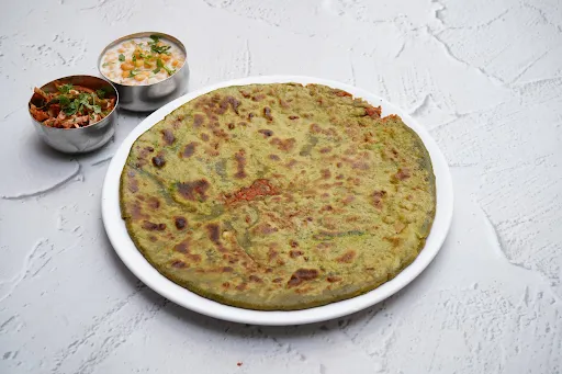 Jain Palak Paneer Paratha