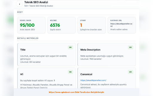 Spindora SEO Tool & Seo Eklentisi & SEO Extension screenshot 2