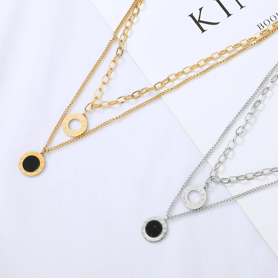 Colar Pingente de Aço Inoxidável Simples, com Temperamento e Elegância Minimalista. Ideal para uso diário e um presente perfeito.