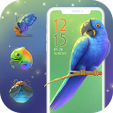 アプリのダウンロード Beautiful Natural Blue Parrot Theme をインストールする 最新 APK ダウンローダ