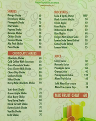 Doodhu Juice & Shake menu 1