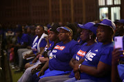 DA supporters at the launch of the DA's 'Rescue South Africa' tour at Eersterus community hall in Tshwane on Wednesday April 10 2024.