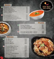 Red hot Chilli Pepper menu 4