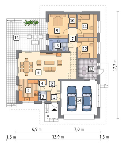 Wrzosowe wzgórza - M186 - Rzut parteru