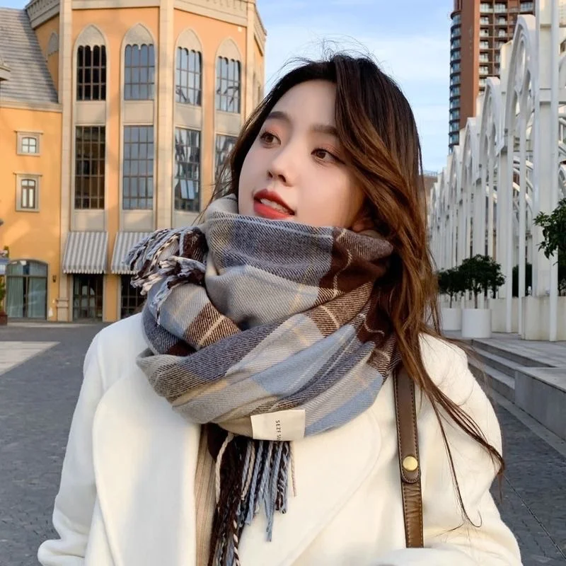 Title 7, Fashion Plaid Scarf For Women Winter Warm Thick...