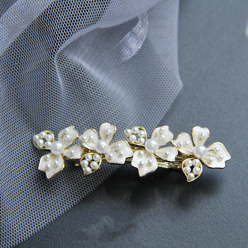 Title 3, Fashion Creativity Pearl Drop Oil Flower Alloy ...