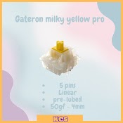 Switch Gateron Milky Yellow Pro|5Pin|Được Lube Sẵn Từ Nhà Máy.