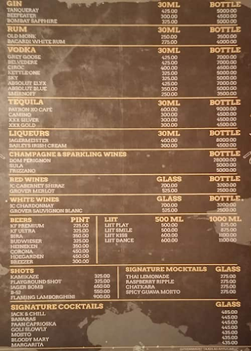 Play Ground Terrace menu 