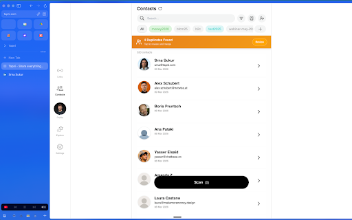 Tapni - Capture LinkedIn and Gmail Contacts screenshot 4