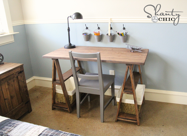 DIY 1x3 Sawhorse Desk Plan