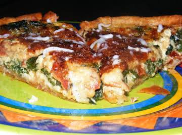 Spinach, Bacon & Cheese Breakfast Pie (Quiche)