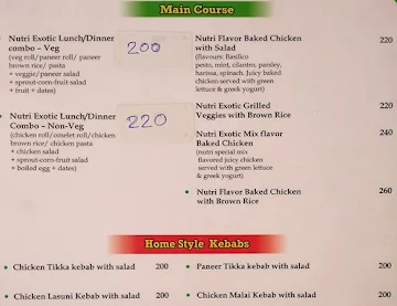 Bistro Nutrifood menu 