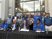 DA leaders brief journalists at the party's offices in Bruma, Johannesburg, yesterday.