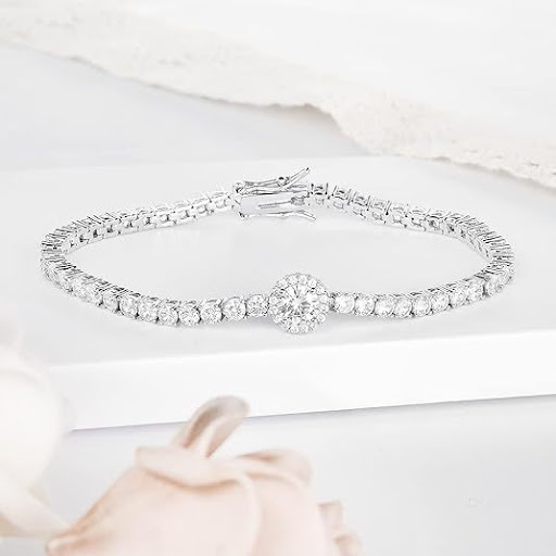 Title 4, Classic 18K Gold Electroplated Zircon Tennis Br...
