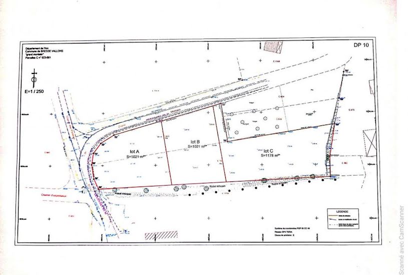  Vente Terrain à bâtir - à Cras-sur-Reyssouze (01340) 