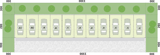 Gb43 K garaż jedenastostanowiskowy - Rzut garażu