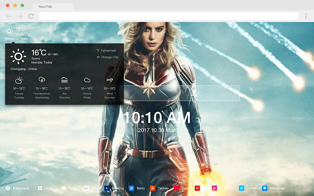 marvel Captain Pop Movie HD New Tabs Theme