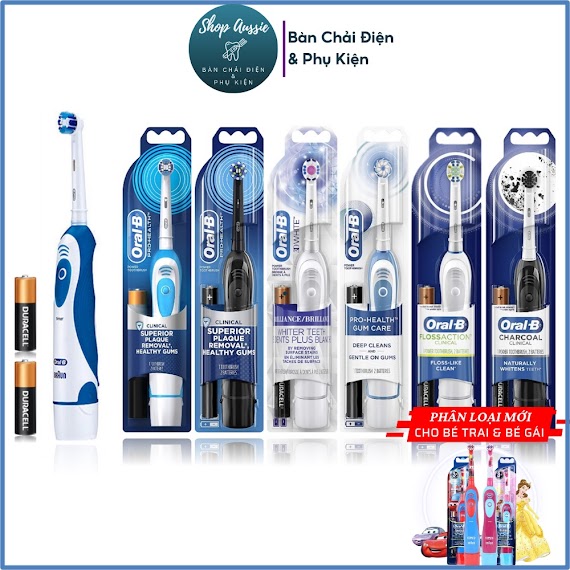 Bàn Chải Pin Oral - B Clinical - Nhều Loại Đầu, Dùng Pin Aa, Hẹn Giờ 2 - Phút