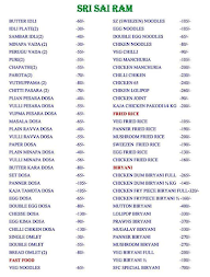 Sai Ram Home Foods menu 1
