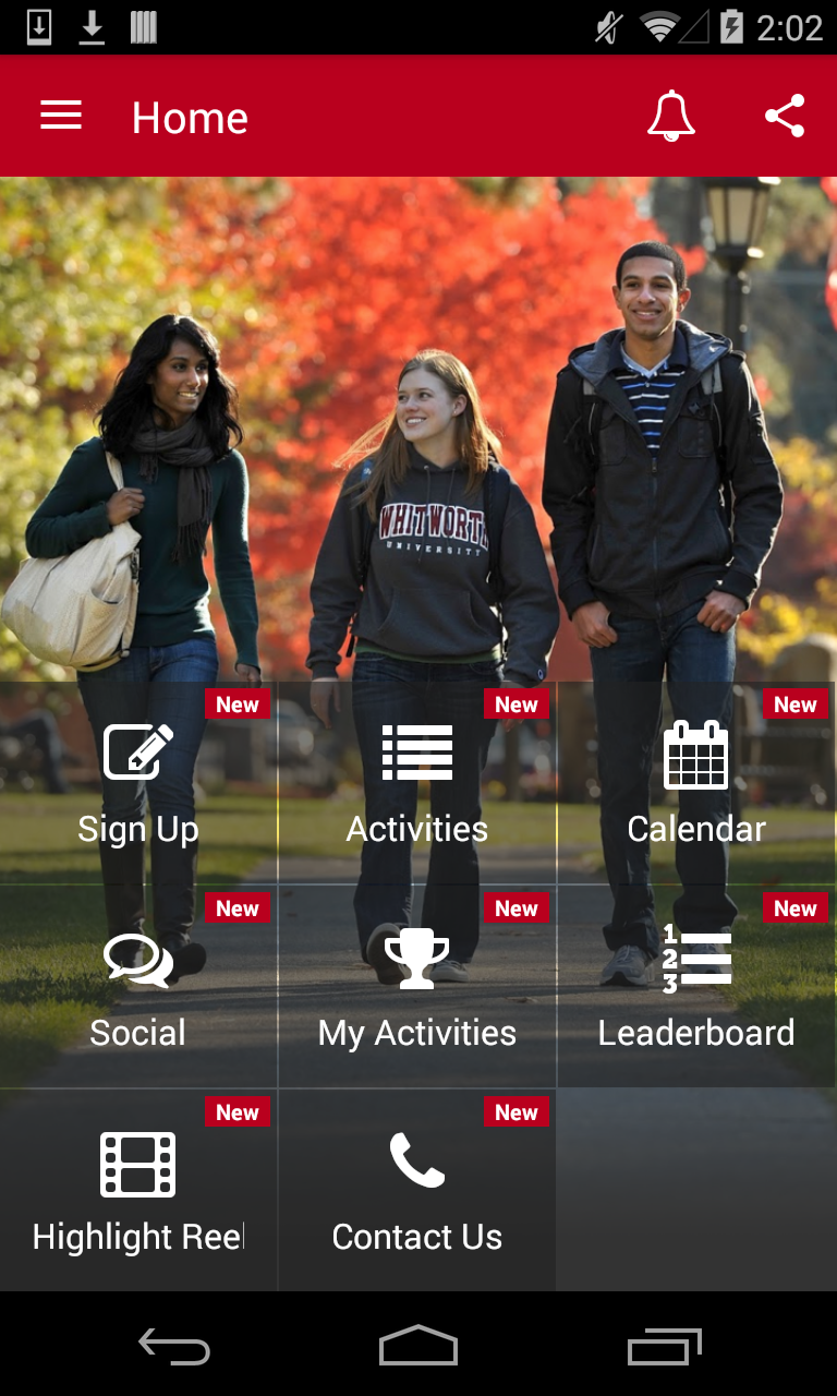 Whitworth Univeristy ASWU App Screen 1