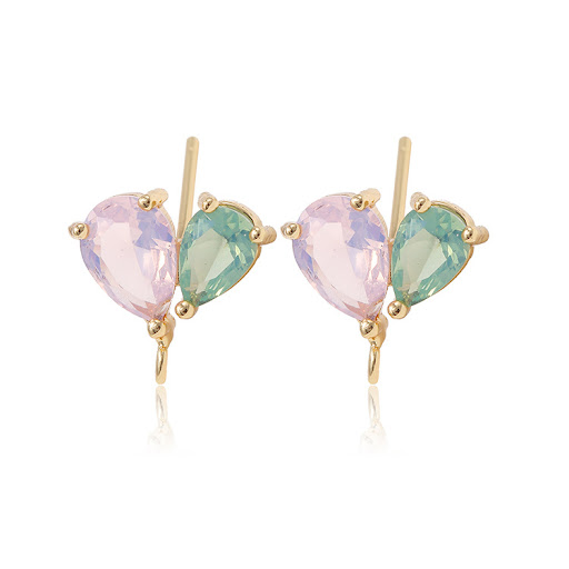 Title 4, DIY Earrings 925 Silver Needle Inlaid Zircon Pe...