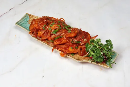 Pan Fried Chili Fish - Tossed In Very Spicy Sauce