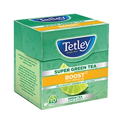 Tetley Green Tea - Boost, Super - 45 gm