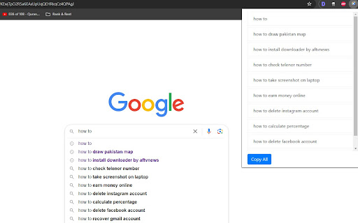 Google Search Suggestion Extractor