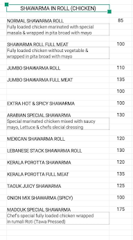 Shawarma Hut menu 1