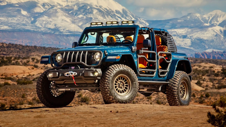 The Rubicon 4xe is an open-air cockpit plug-in hybrid version of the iconic Wrangler four-door. Picture: SUPPLIED