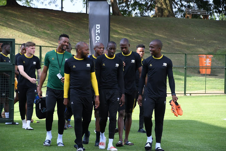 Bafana Bafana players during their training session at Tuks High Performance Centre in Pretoria on Monday.