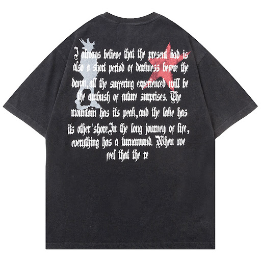 Title 5, Mens Summer Anime Abstract Printing Cotton Sho...